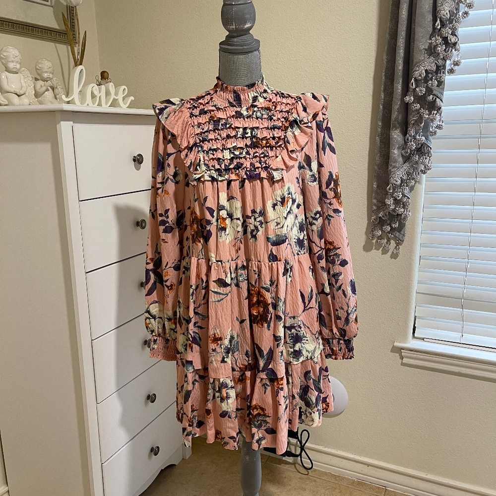 Floral Ruffle Pink Dress